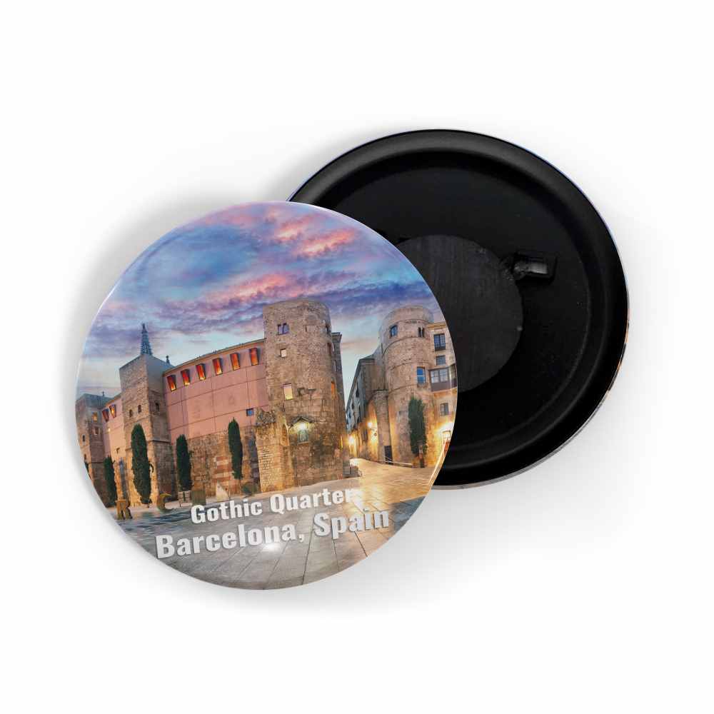 dhcrafts Fridge Magnet Multicolor Famous Tourist Place Gothic Quarter Barcelona Spain Glossy Finish Design Pack of 1